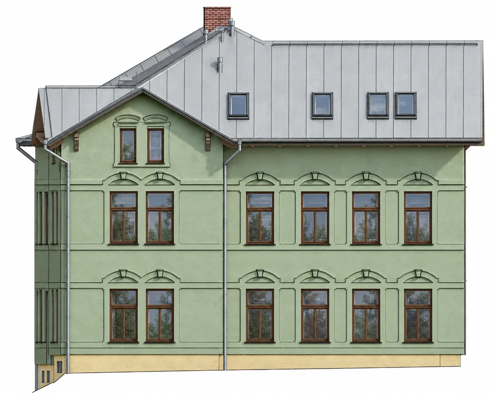 Bytový dům V Domcích — vizualizace, pohled 2