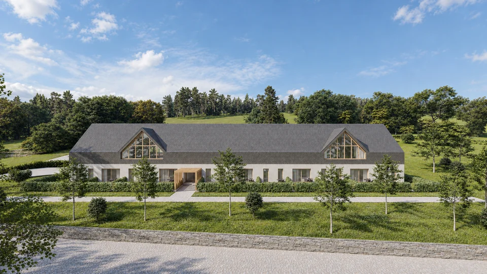 Konverze zemědělského areálu — vizualizace, pohled 2